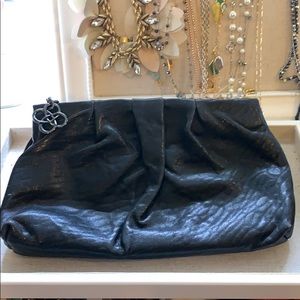Stella & Dot La Coco lambskin clutch black